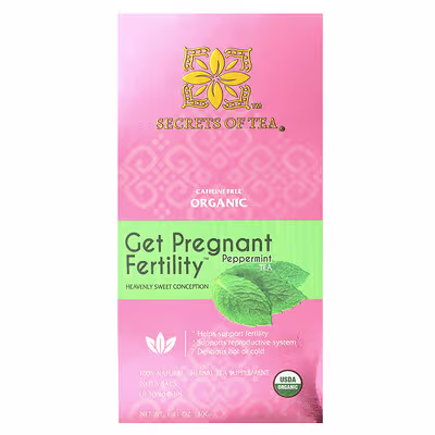 Secrets of Tea, Organic Get Pregnant Fertility Tea, Peppermint, Caffeine Free, 20 Tea Bags, 1.41 oz